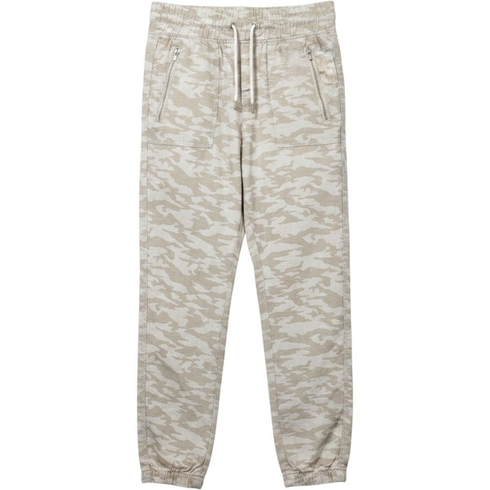 Athleta Cabo Tide Linen Jogger 4T Tan Camo Lightweight Tapered Lounge Athleisure